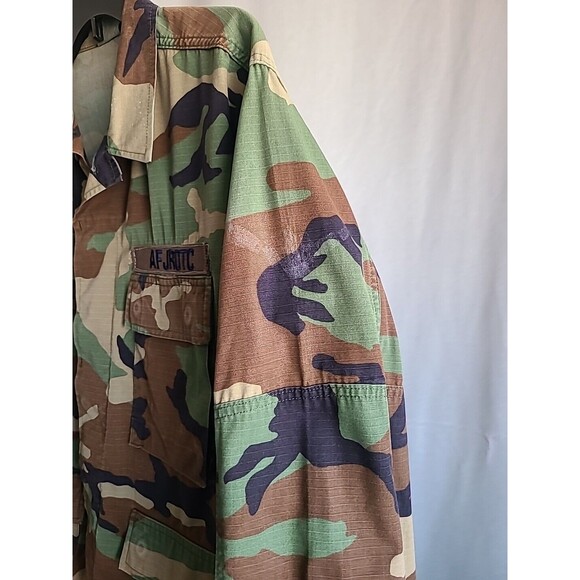 Authentic Air Force Woodland Fatigue Shirt Military Thrifted Streetwear ROTC - Picture 9 of 9
